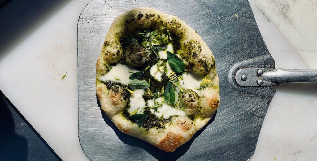 Chef Neal Fraser's Garden Pesto Pizza from Life & Thyme